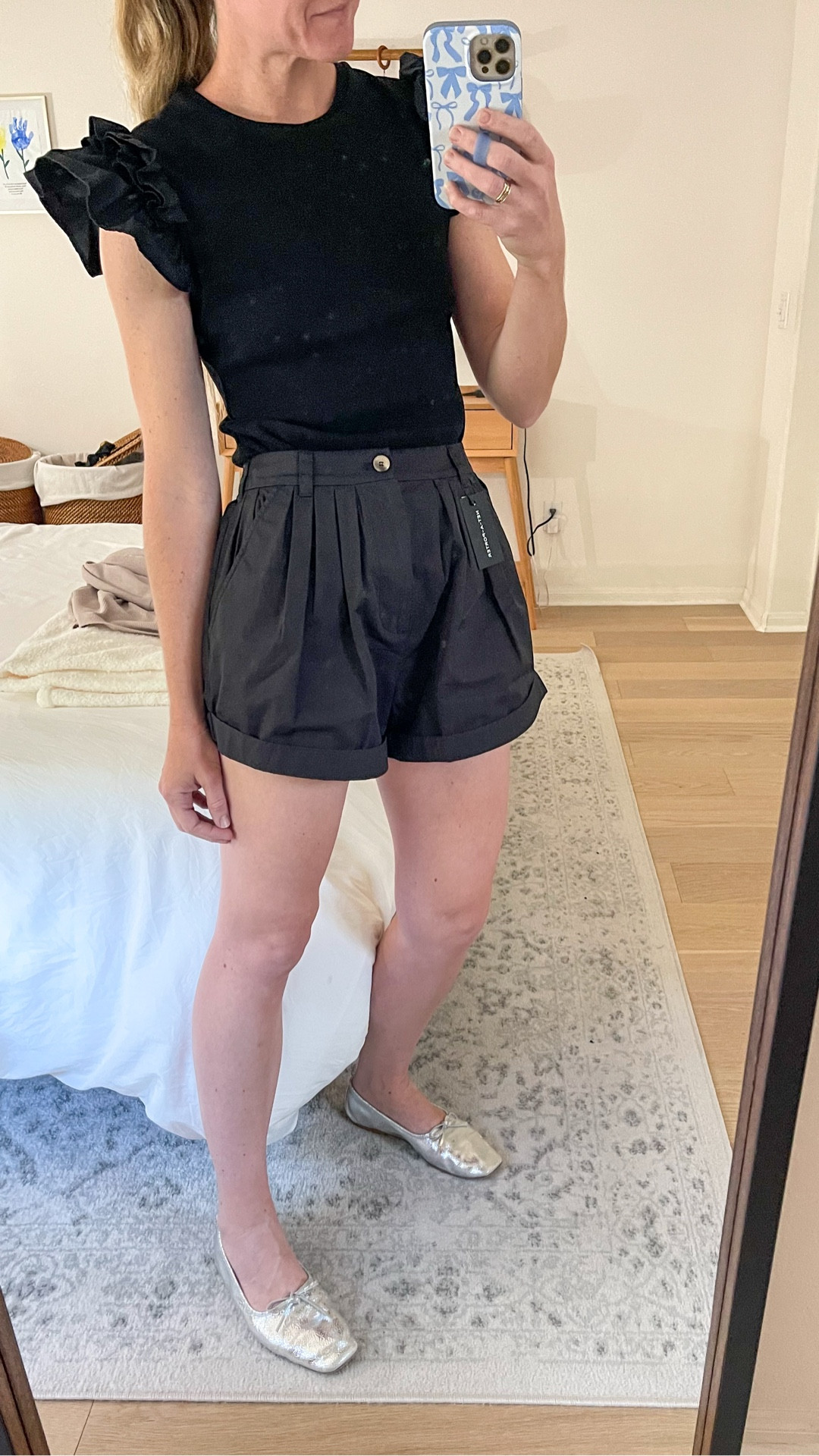 I loved the white Doen shorts so much I ordered them in black as well. I’m normally a 2, but took these in a 4 and they fit perfectly. Size up! 

#LTKmomlife #LTKootd