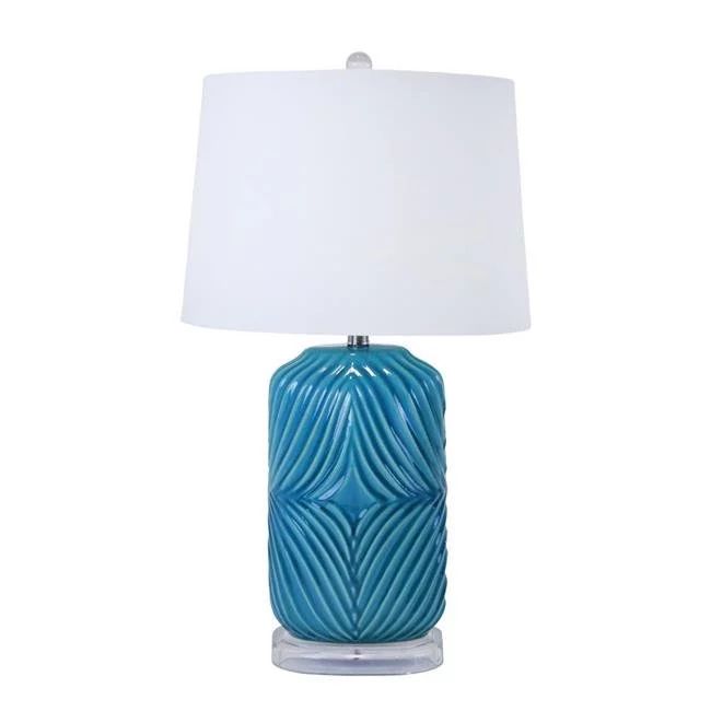 Sagebrook Home 50070-02 28 in. Ceramic Barrel Table Lamp, Teal | Walmart (US)