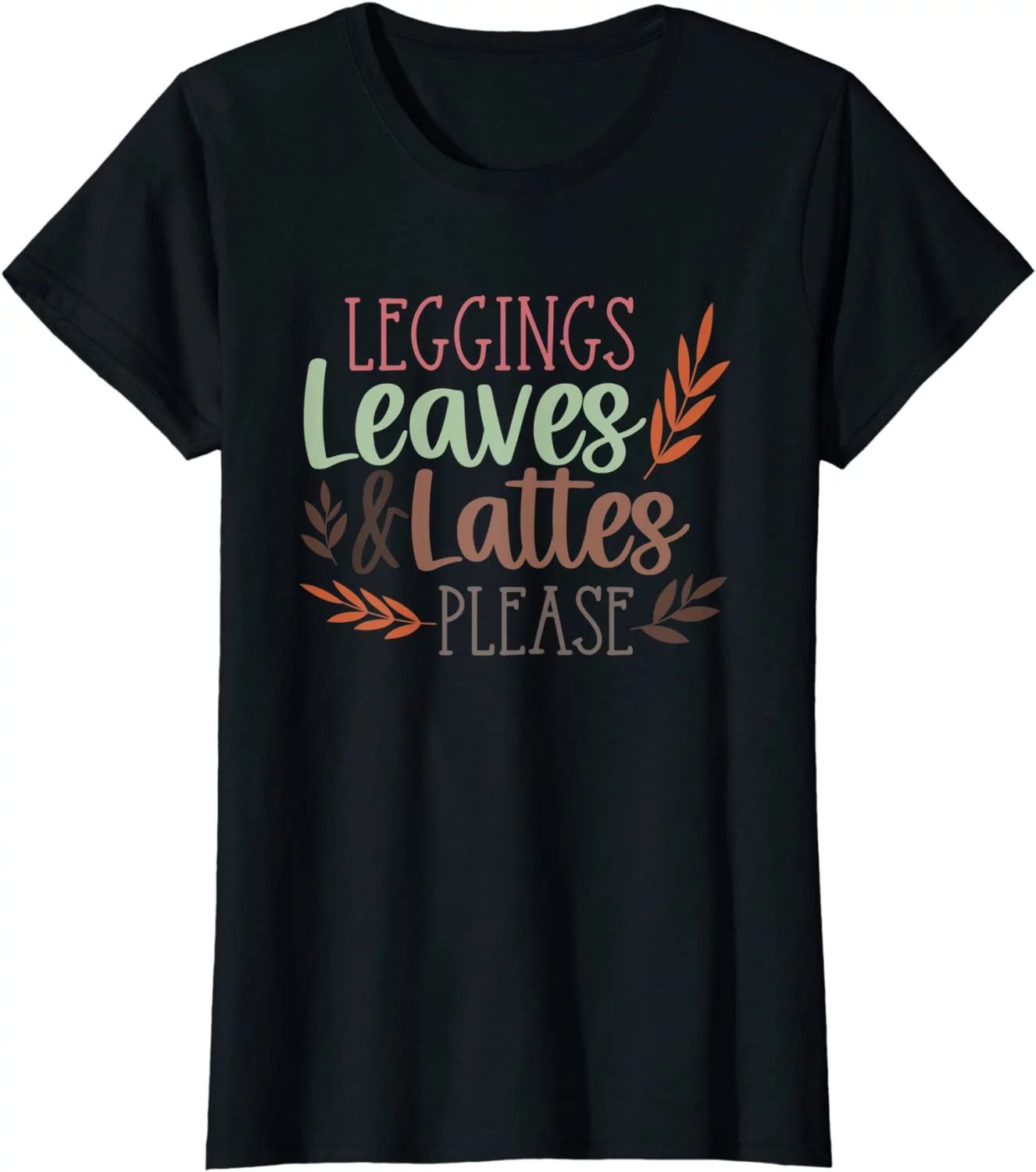 Leggings Leaves & Lattes Please Back To School Fall Coffee T-Shirt | Walmart (US)