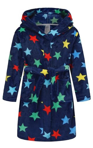 HDOBHIO Boys Girls Robe Soft Fleece Bathrobe for Kids Colorful Stars 13-14 Years | Amazon (US)