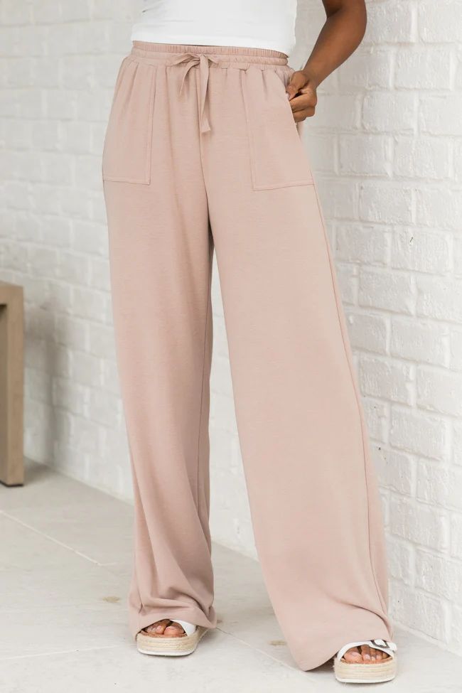Quiet Mornings Tan Lounge Pants | Pink Lily
