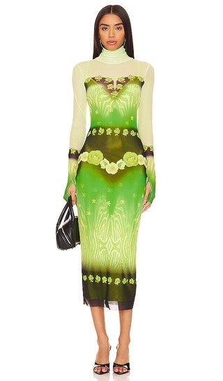Shailene Dress in Lime Floral Placement | Revolve Clothing (Global)