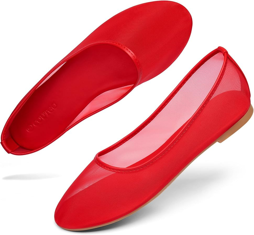 Coutgo Women's Mesh Ballet Flats | Amazon (US)