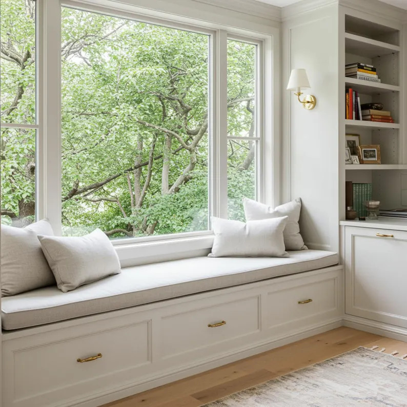 Custom Bay Window Seat Cushion: 3-inch Thick Indoor Bench Pad - Etsy | Etsy (US)