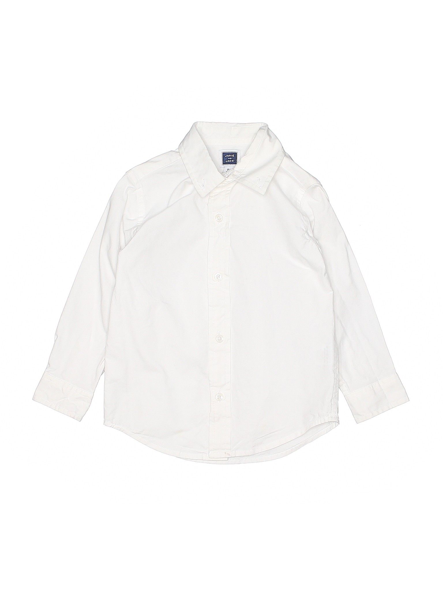 Janie and Jack Long Sleeve Button Down Shirt Size 2T: White Boys Tops - 43873803 | thredUP