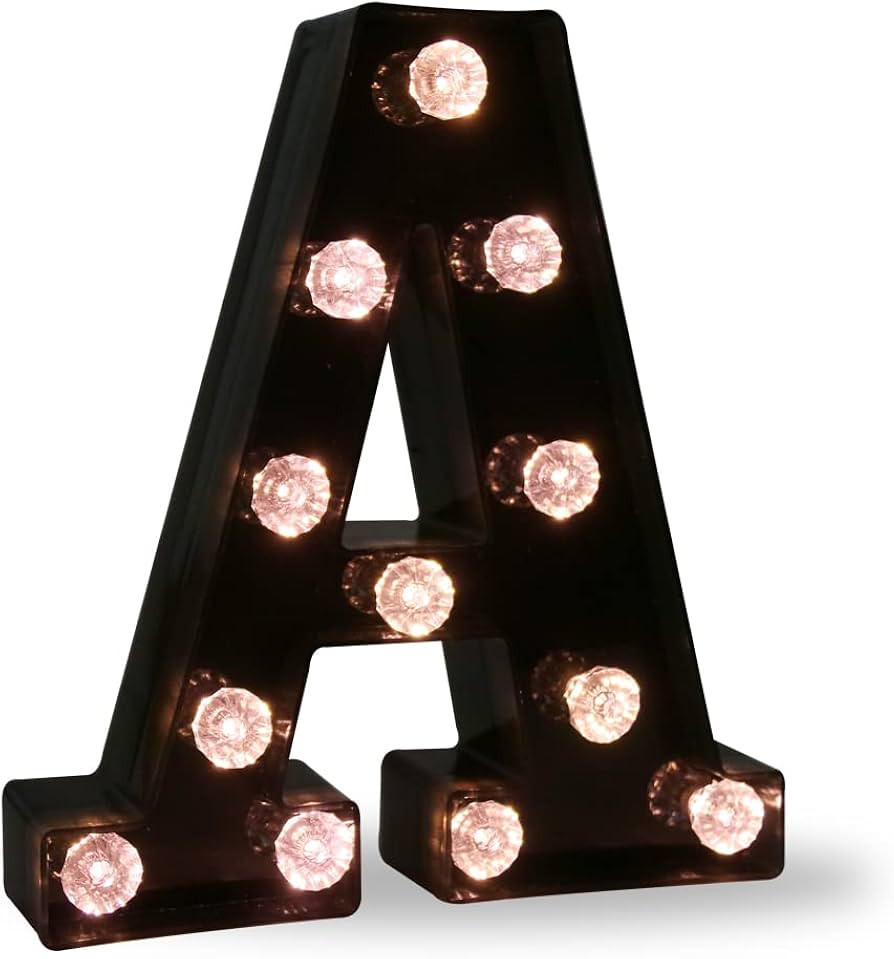 Obrecis LED Black Alphabet Marquee Letters Sign Light Up Marquee Number Letter Lights Sign with D... | Amazon (US)