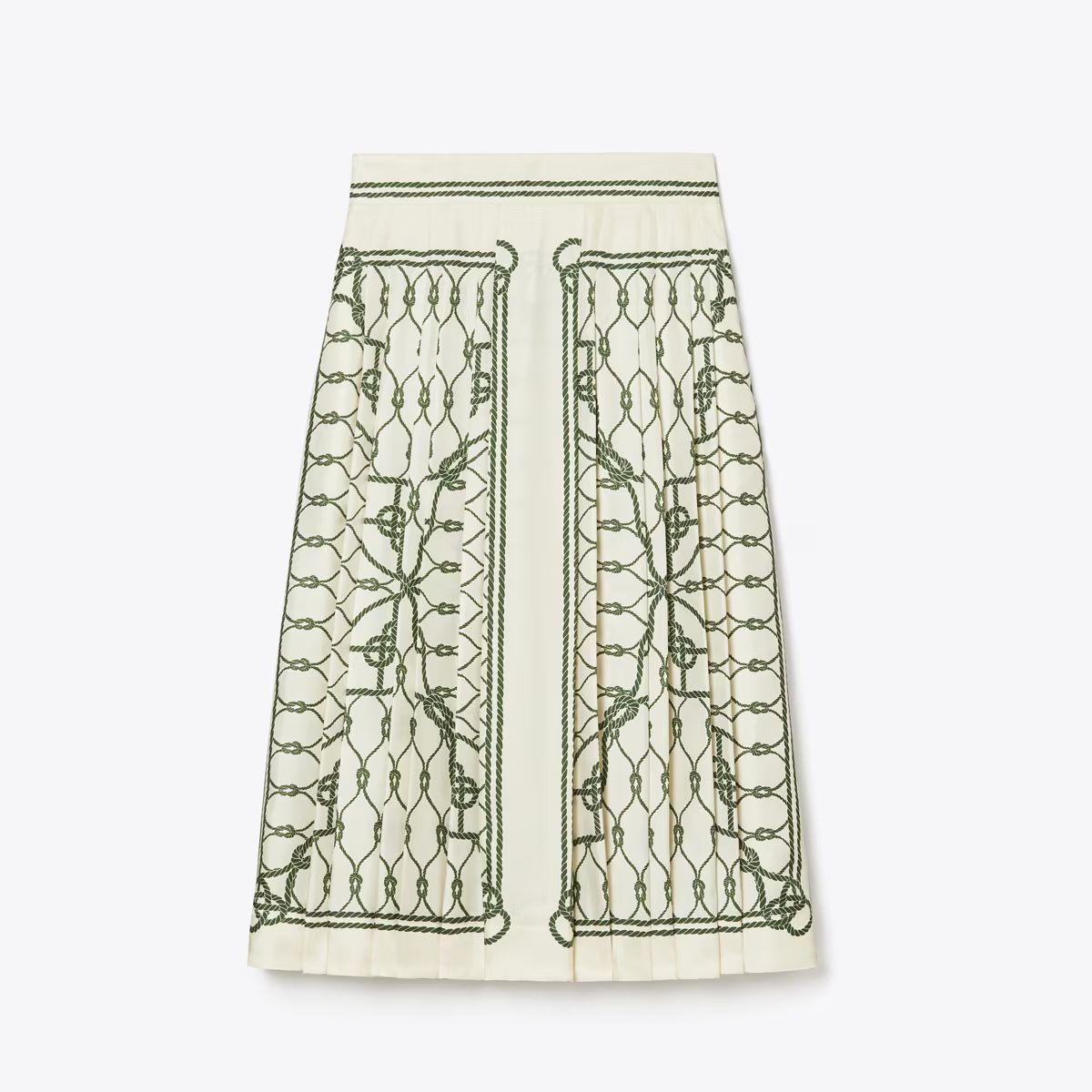 Printed Pleated Silk Skirt: Women's Designer Bottoms | Tory Burch | Tory Burch (US)