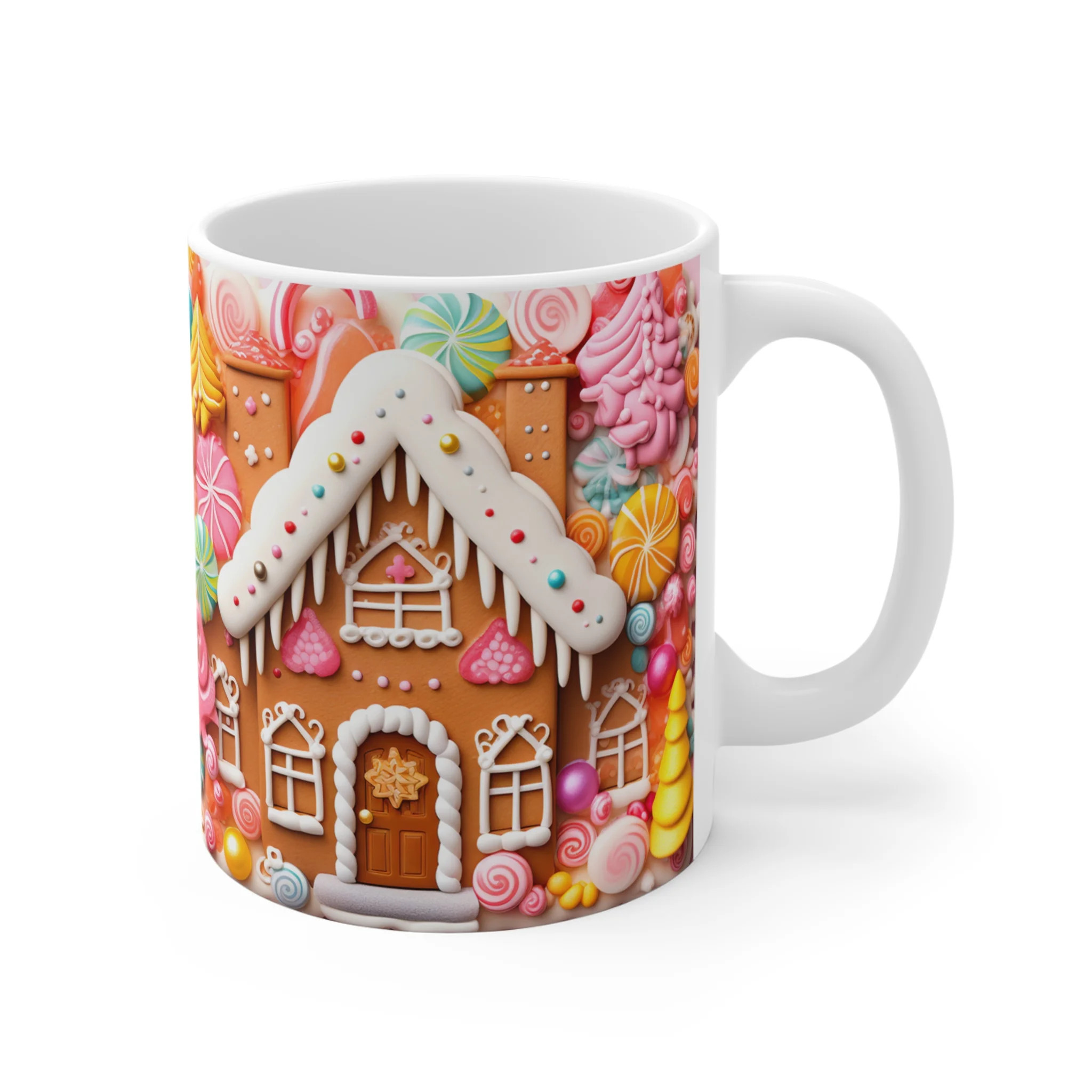 Gulf Coast Online - 3D Gingerbread House Mug, Cute Ceramic 11oz Coffee Cup | Walmart (US)
