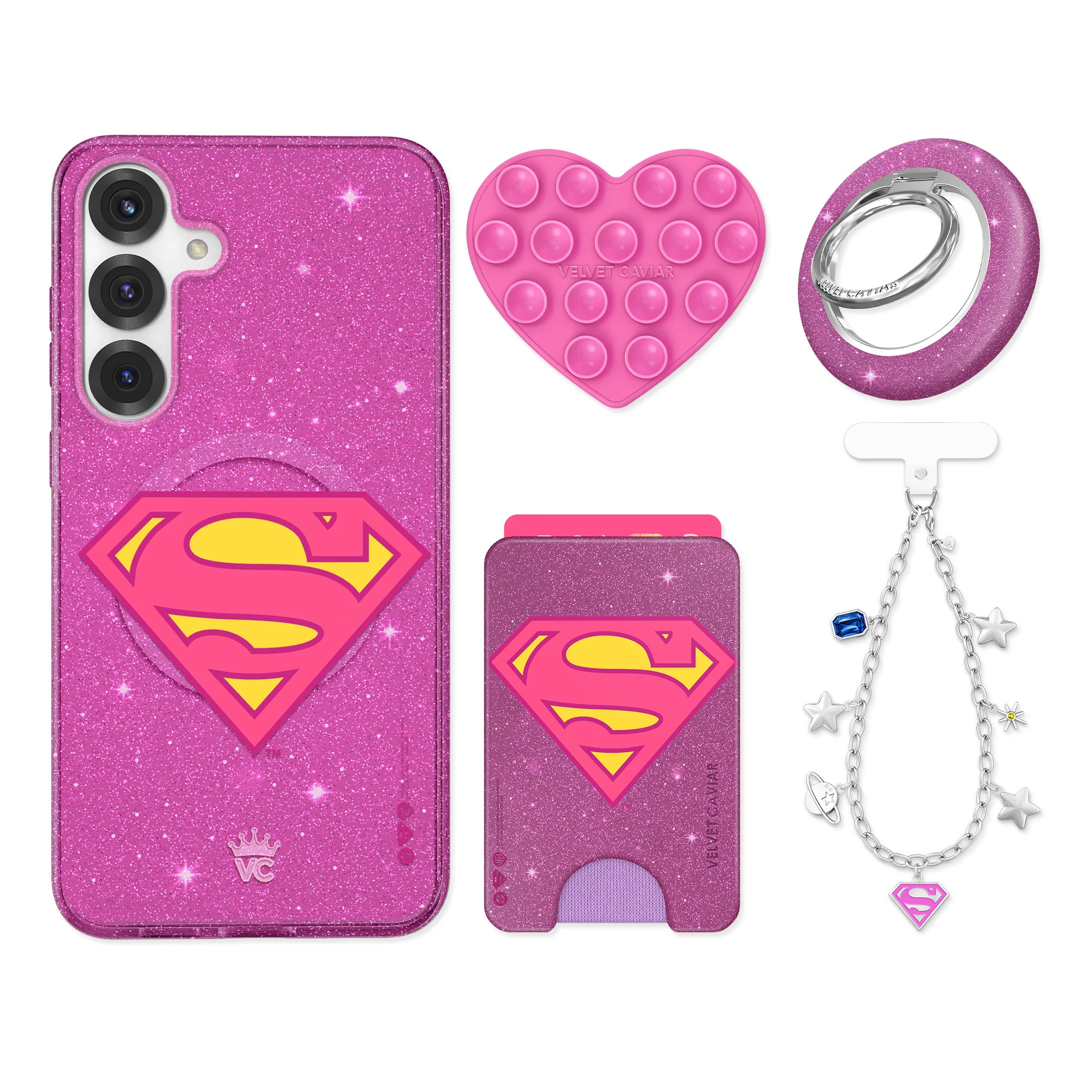 Supergirl Stardust Glitter Samsung Bundle Set | Velvet Caviar