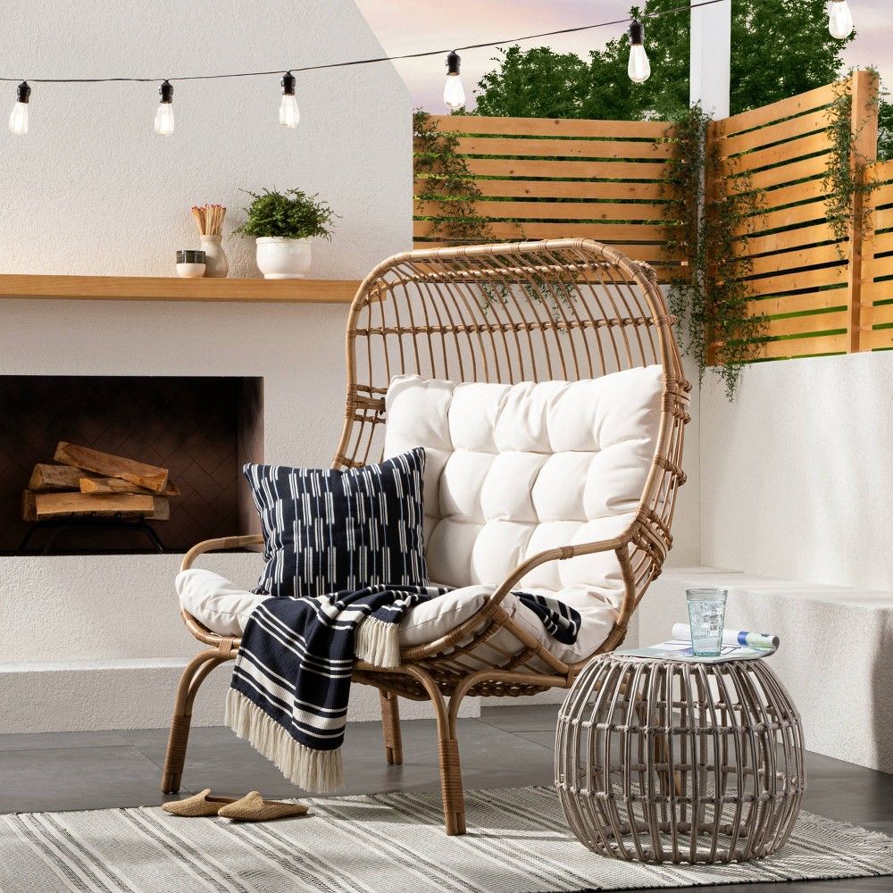 Wicker & Metal Patio Egg Chair - Threshold designed with Studio McGee | Target