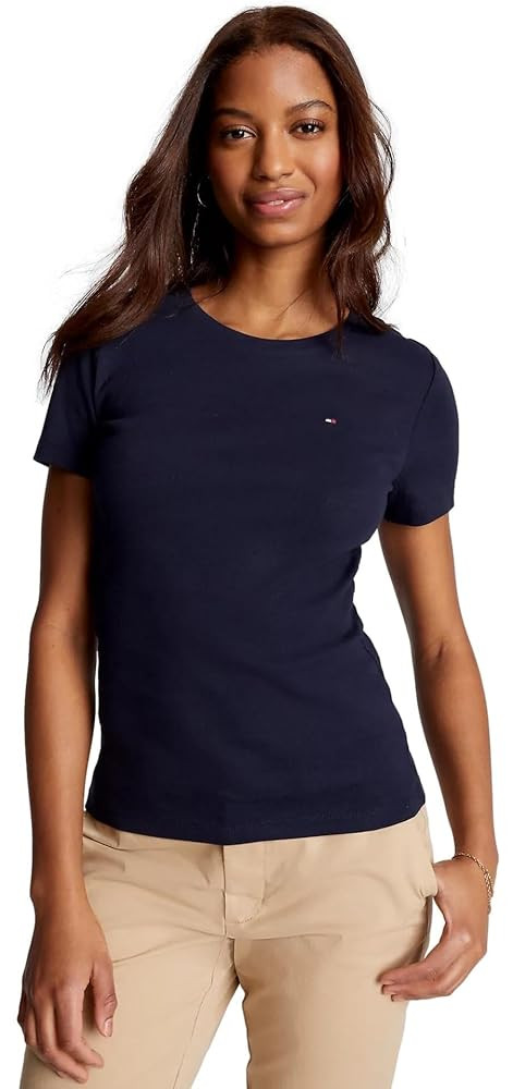 Tommy Hilfiger Women's Performance Cotton T-Shirt – Lightweight Graphic Tees | Amazon (US)