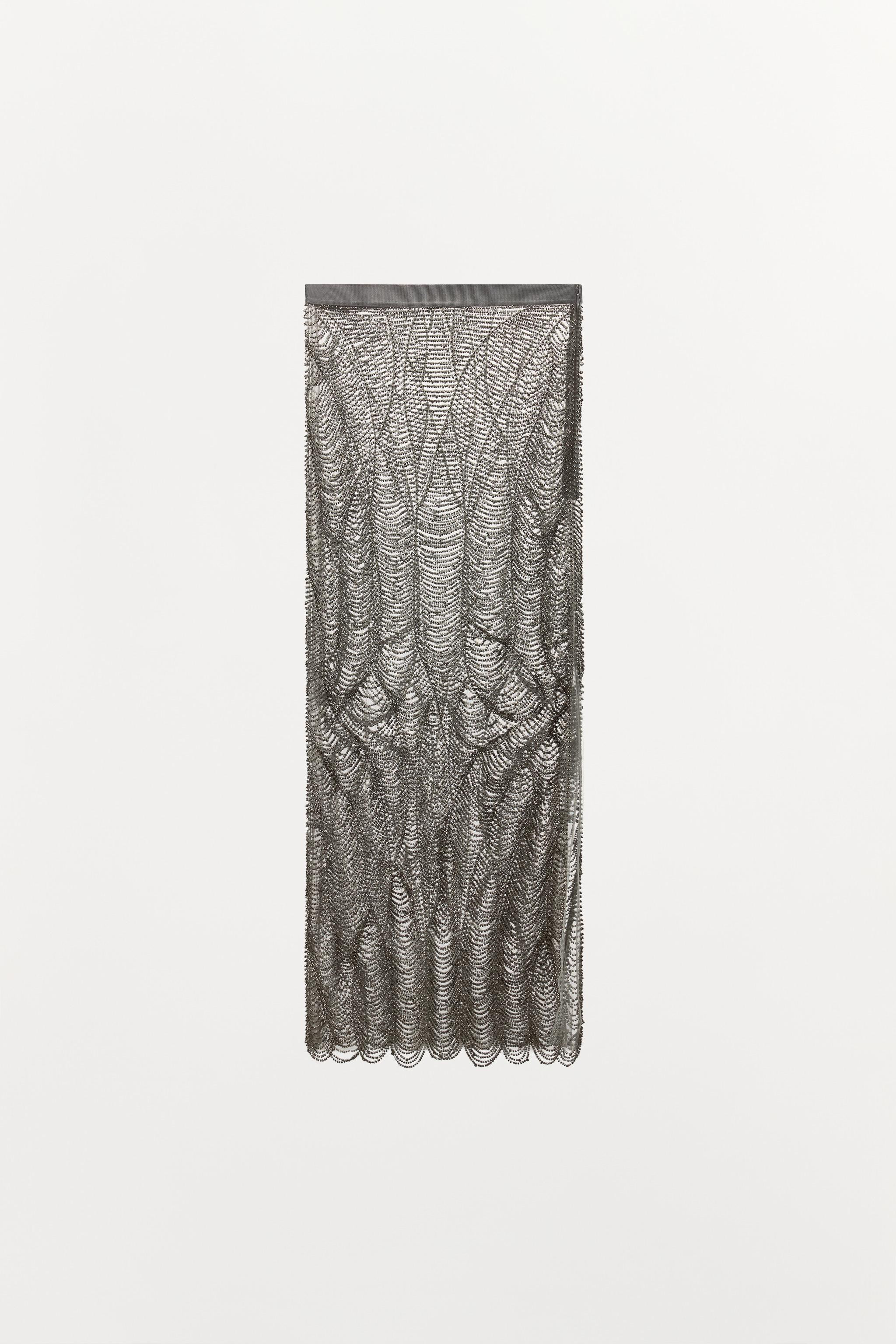 SHEER BEADED SKIRT | Zara US