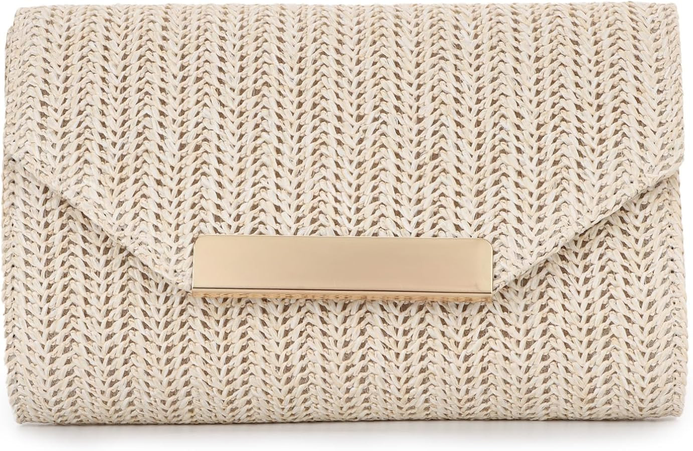 Women's Straw Woven Clutch Purse, Raffia Rattan Summer Evening Bag, Beach Handbag for Wedding, Va... | Amazon (UK)