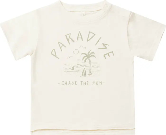 Paradise Raw Edge Cotton Graphic T-Shirt | Nordstrom Rack