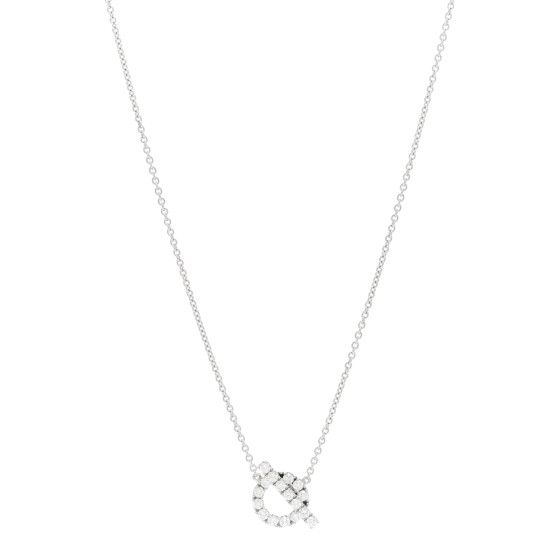 18K White Gold Diamond Finesse Pendant Necklace | FASHIONPHILE (US)