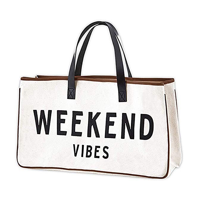 Weekend Vibes Canvas Beach Bag, Beach Tote, Carry Bag by Santa Barbara Design Studio (Weekend Vibes) | Amazon (US)