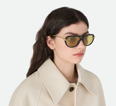 Bottega Veneta BV1418S Women Sunglasses Green/Gold Cat Eye New Style Oversize | eBay US