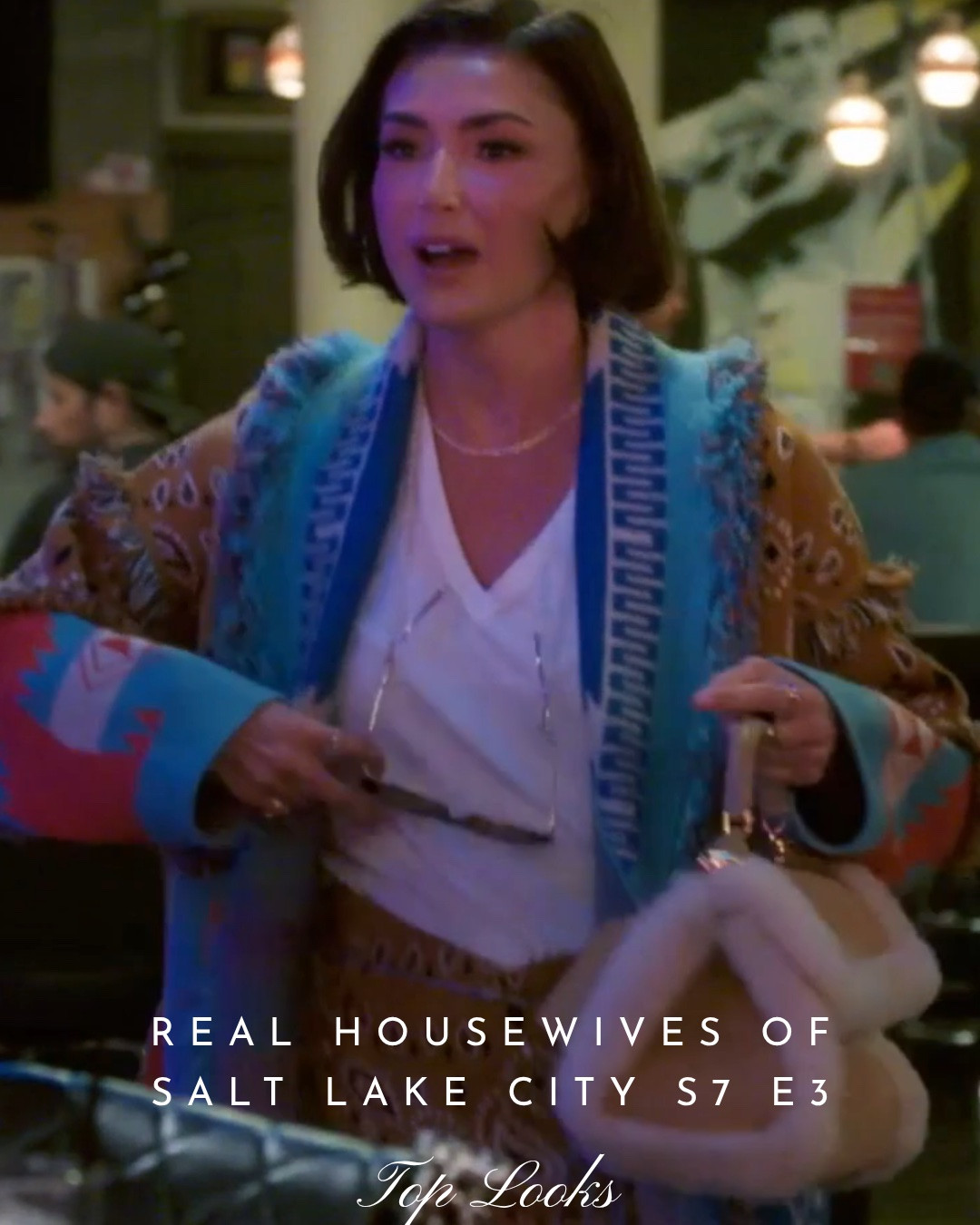 Real Housewives of Salt Lake City Season 7 Episode 3 Top Looks / Lisa Green Suede Jacket is $2693 by Helen Anthony