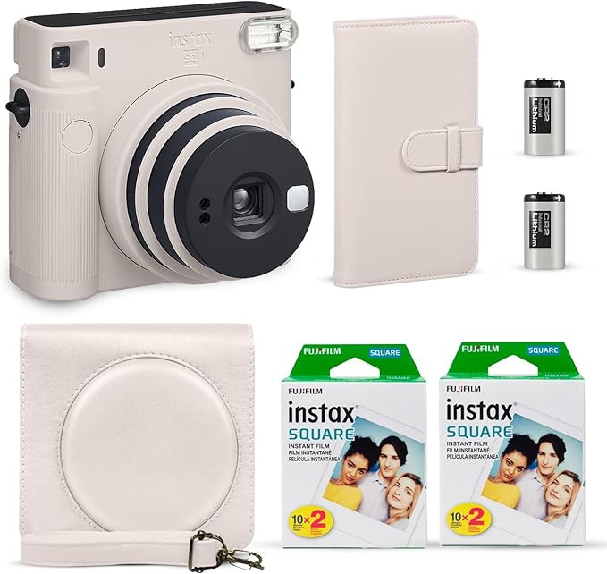 Fujifilm Instax Square SQ1 Instant Camera Chalk White + Fuji Instax Film Value Pack (40 Sheets) +... | Amazon (US)