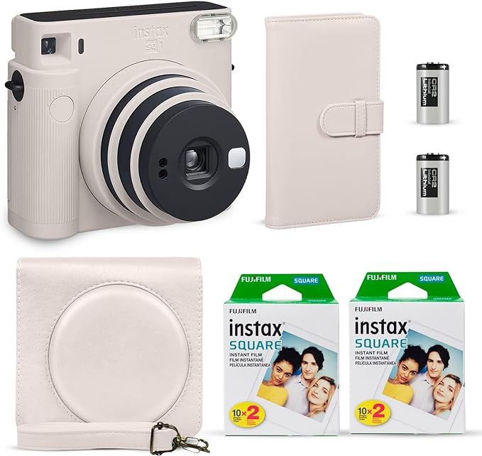 Fujifilm Instax Square SQ1 Instant Camera Chalk White + Fuji Instax Film Value Pack (40 Sheets) +... | Amazon (US)