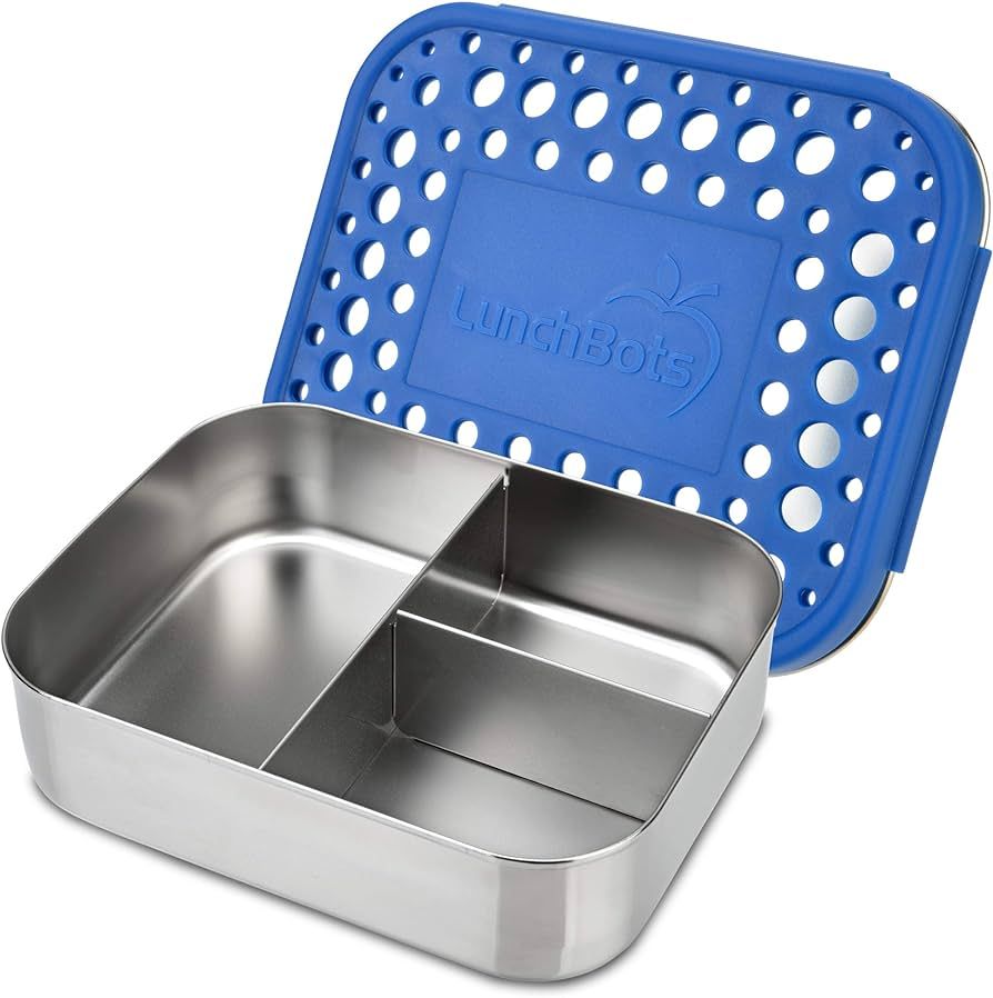 LunchBots Medium Trio II Snack Container - Divided Stainless Steel Food Container - Three Section... | Amazon (US)