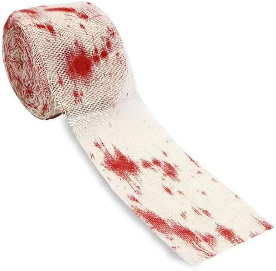Durable Halloween Blood Bandage, Tattered Creepy Cloth Bloody Gauze Bandages, with Realistic Bloo... | Amazon (US)