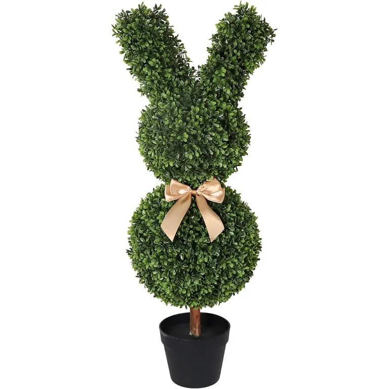 Rabbit- Shape Plants, Artificial Green Plants, Artificial Bunny-Shaped Topiary Tree 3ft UV-Resist... | Walmart (US)