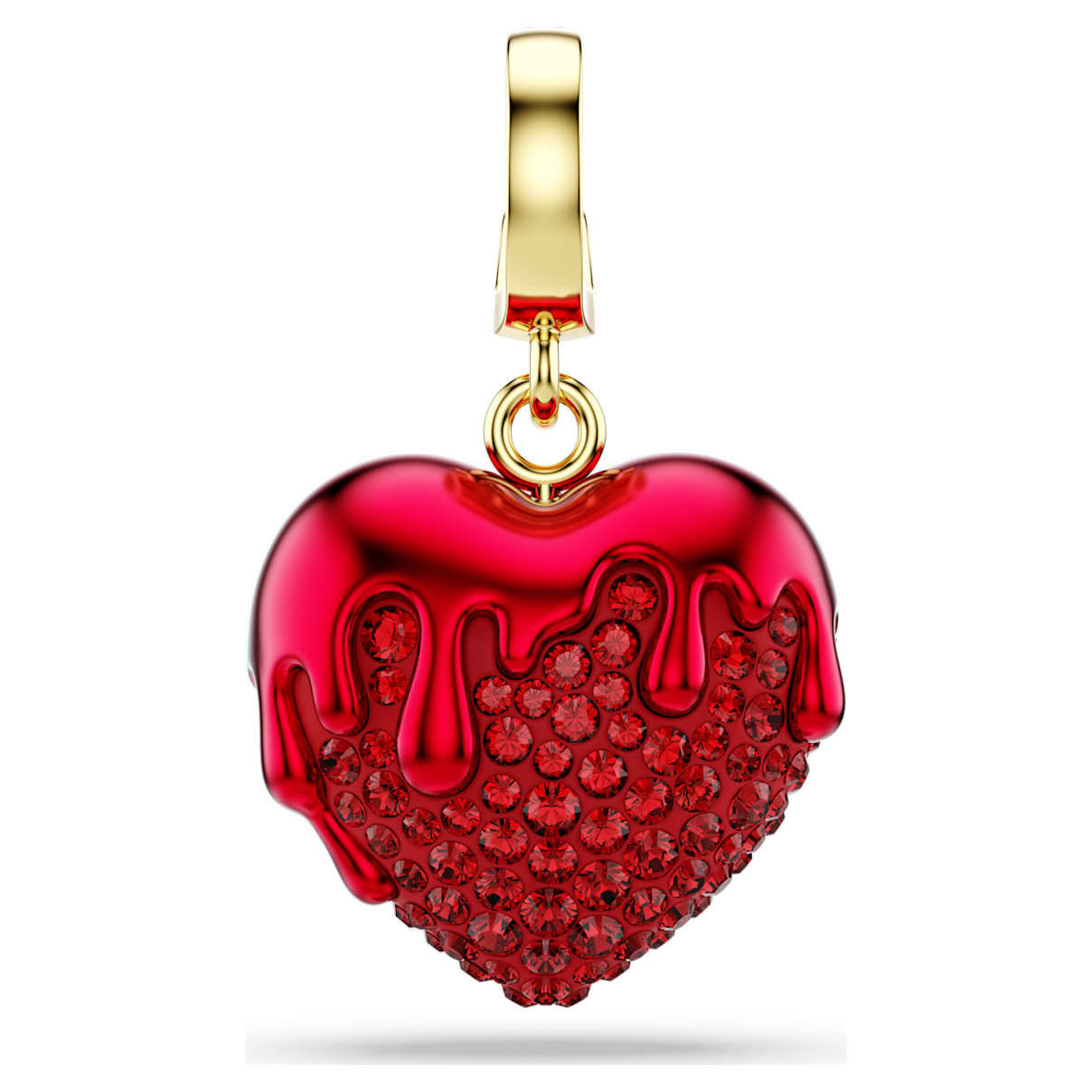 Idyllia charm, Round cut, Heart, Red, Gold-tone plated | SWAROVSKI
