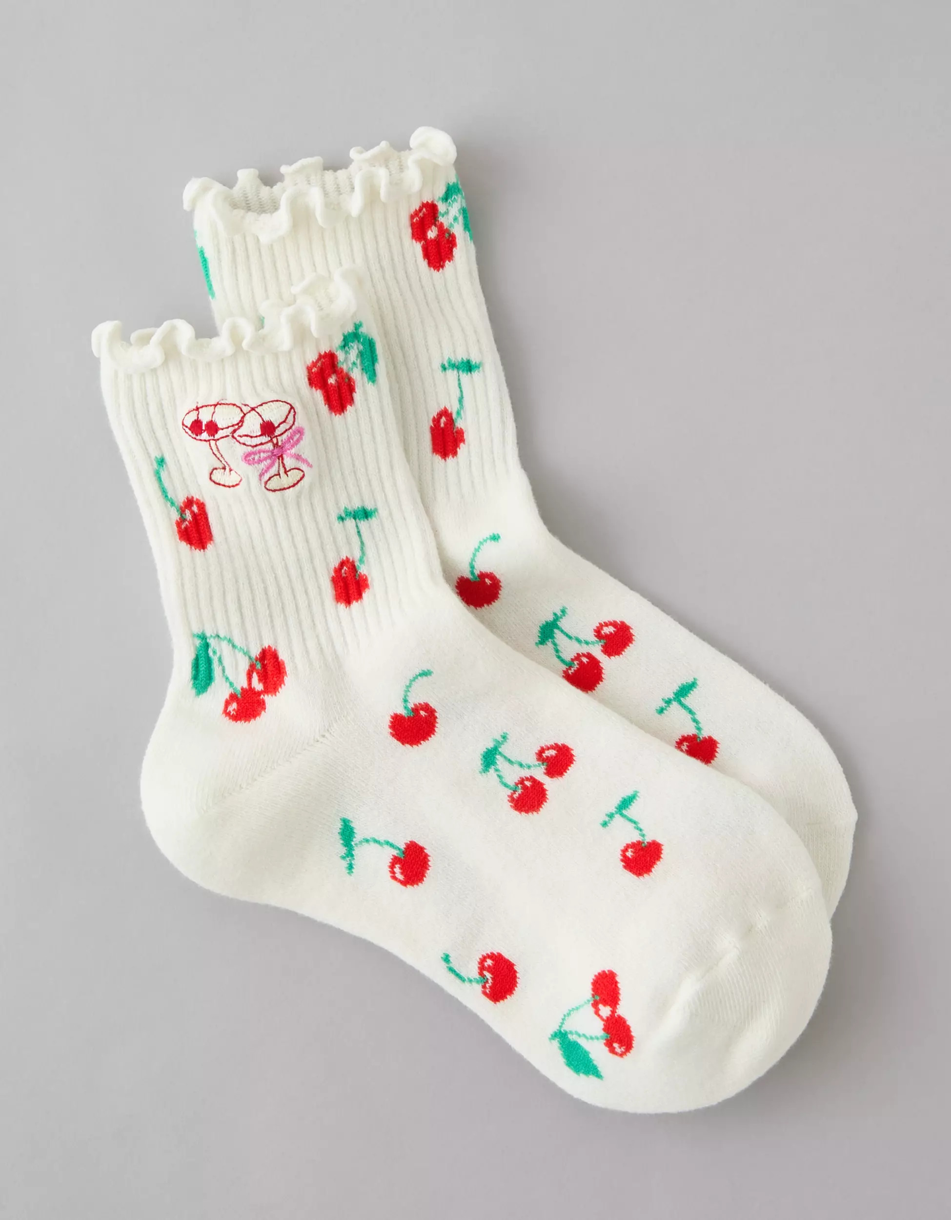 AE Graphic Cropped Crew Socks | American Eagle Outfitters (US & CA)