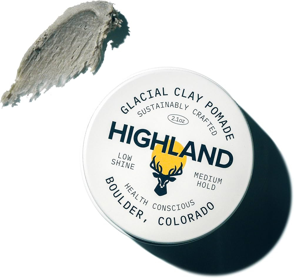 Highland Glacial Hair Clay Pomade - Award winning hair styling clay for men and women made with 1... | Amazon (US)