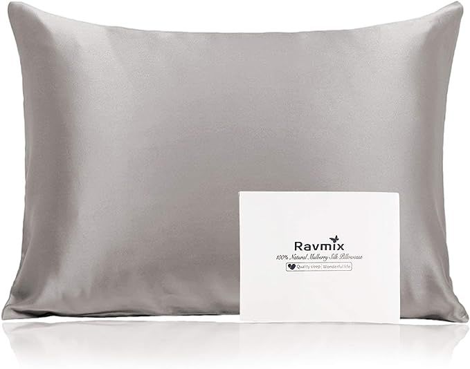 Ravmix 100% Pure Silk Pillowcase for Hair and Skin with Hidden Zipper - Both Sides 21 Momme 600TC... | Amazon (US)