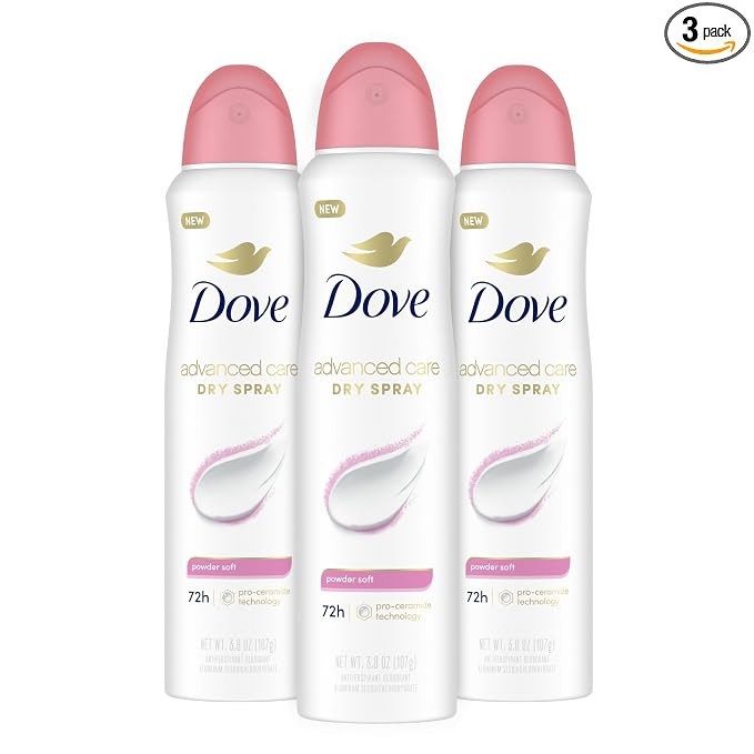 Dove Advanced Care Antiperspirant Deodorant Spray Powder Soft 3 Count to help skin barrier repair... | Amazon (US)