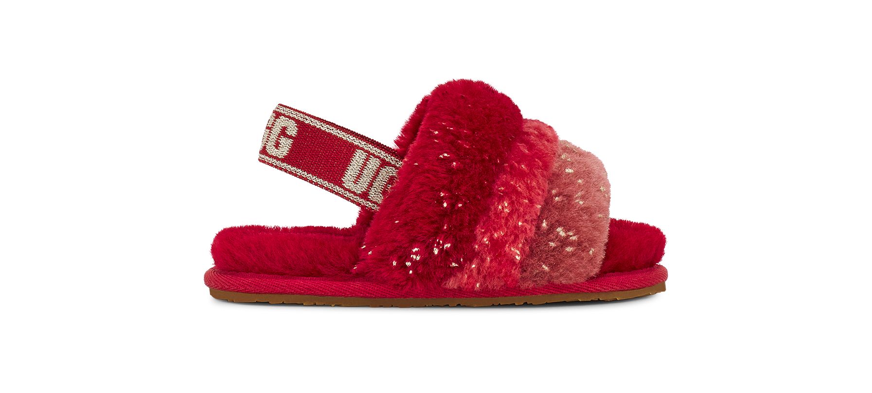 UGG Toddlers' Fluff Yeah Metallic Sparkle Sheepskin Slippers, Size 11 | UGG (US)