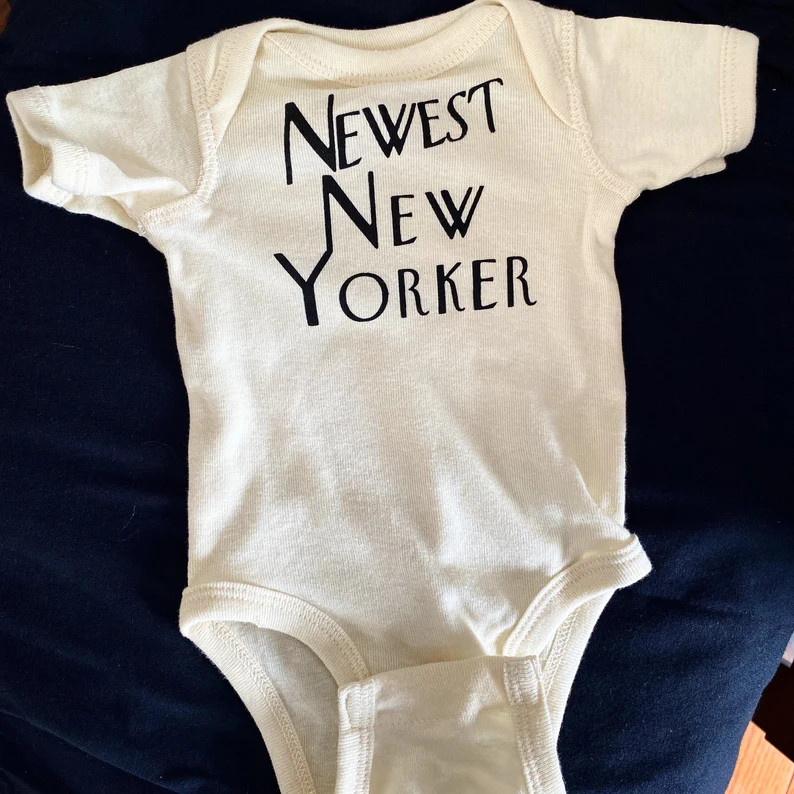 Newest New Yorker Baby Onesie hand Printed // Original Design - Etsy | Etsy (US)