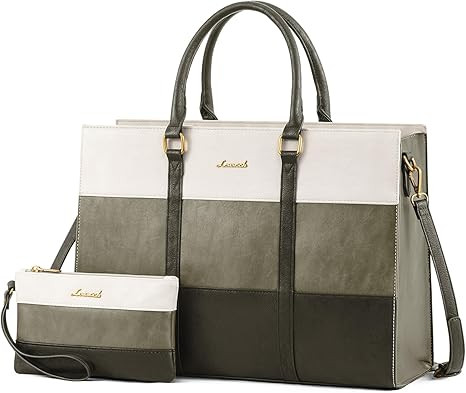 LOVEVOOK Laptop Bag for Women, 15.6 Inch Laptop Tote Bag, Vintage Leather Work Bags for Women, Wa... | Amazon (US)