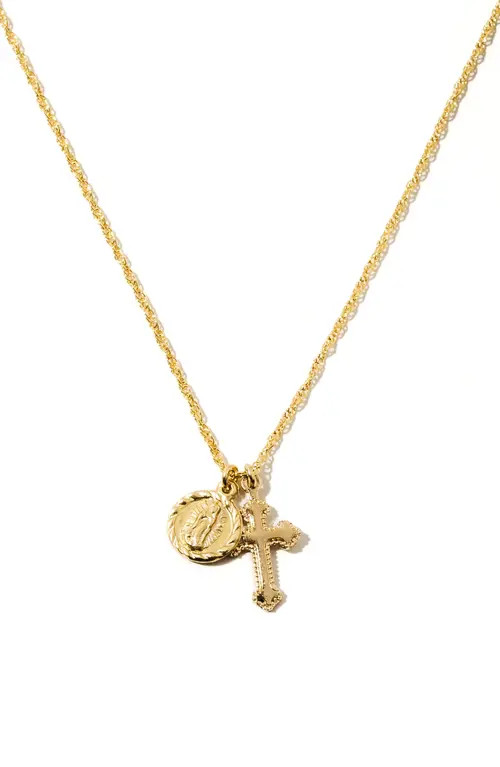Child of Wild The Hail Mary Dainty Pendant Necklace in Gold at Nordstrom | Nordstrom