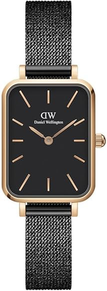 Daniel Wellington Quadro Ashfield Watch, Matte Black Mesh Bracelet, 20x26mm | Amazon (US)