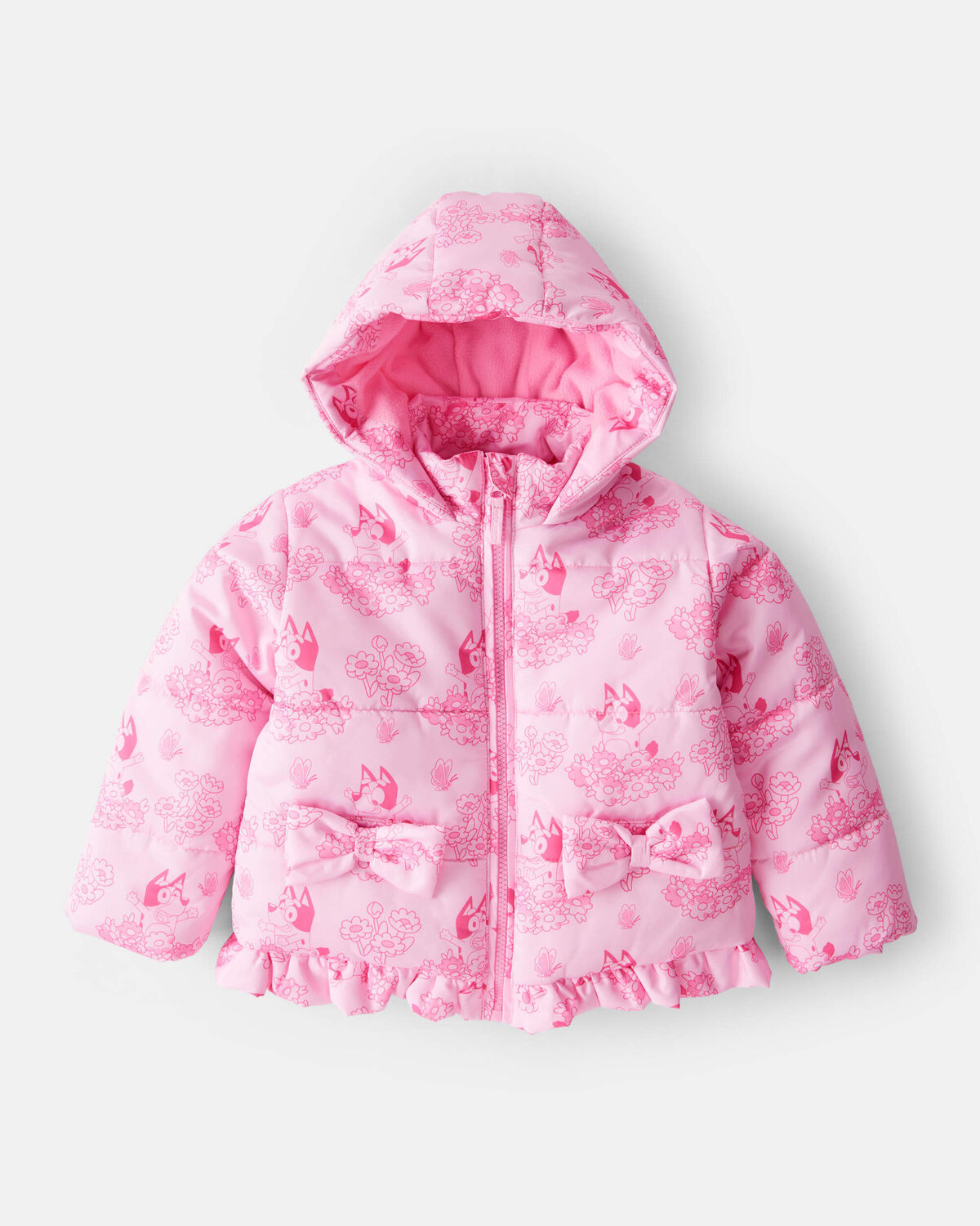 Toddler Girl Bluey™ Hooded Heavyweight Winter Jacket - Pink | Carter's Inc