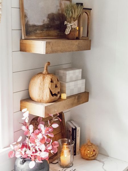 Fall vibes in the kitchen! Using these items from the 2023 fall steal it box to style my floating shelves 🎃

#LTKsalealert #LTKSeasonal #LTKhome