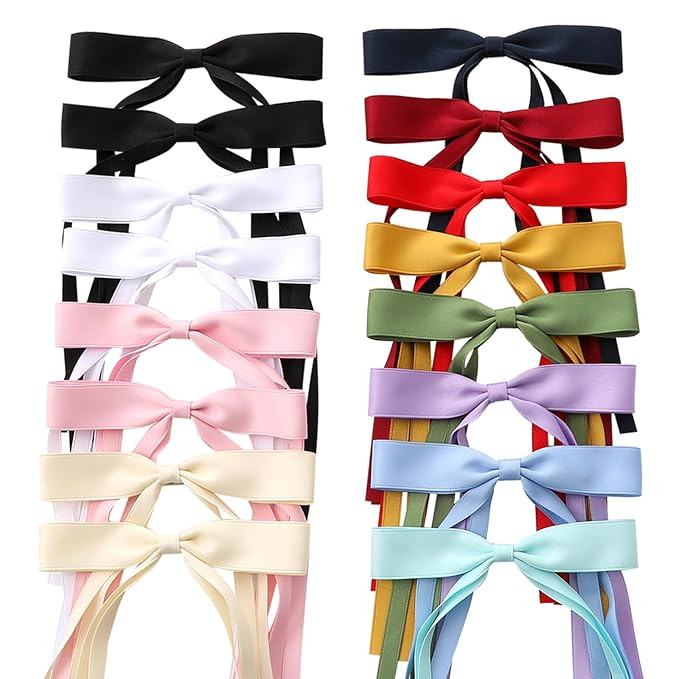 16 PCS Hair Bows for Women,Hair Ribbon Hair Bows With Long Tail,Hair Bow Clips Hair Barrettes for... | Amazon (US)