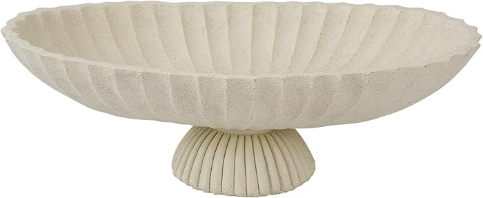 14.5" Large Decorative Long Bowl decor - Fluted Scalloped Decorative Bowls for Home Decor - Ruffl... | Amazon (US)