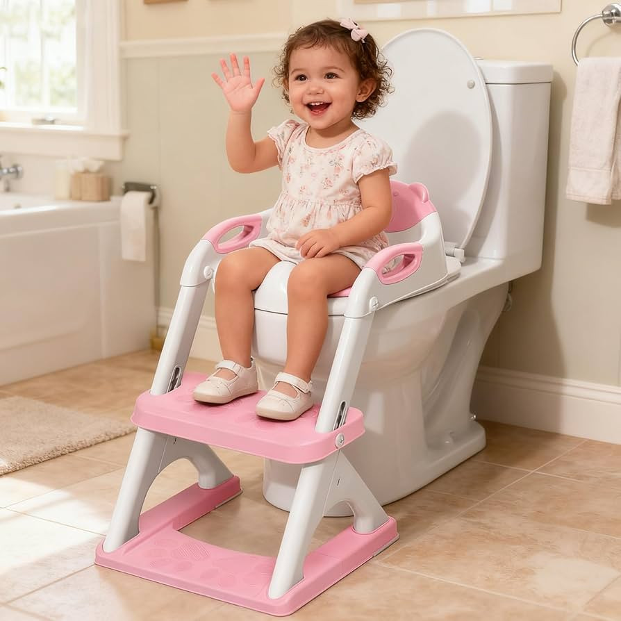 SKYROKU Potty Training Seat for Toddlers – 2-in-1 Adjustable potty ladder with Step Stool, Anti... | Amazon (US)