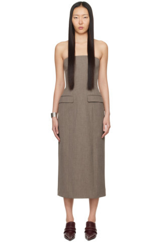 Brown Callie Maxi Dress | SSENSE