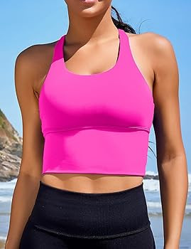 XUNYU Women Sports Bras Longline Fitness Crop Tops Tank Gym Camisole Strappy Criss Cross Yoga Wor... | Amazon (US)