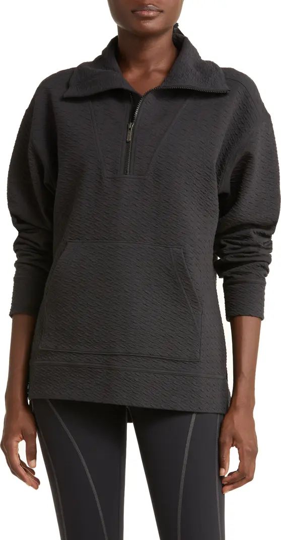 Zella Oversize Textured Half Zip Sweatshirt | Nordstrom | Nordstrom
