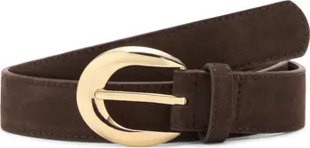MANGO Oval Buckle Suede Belt | Nordstrom | Nordstrom