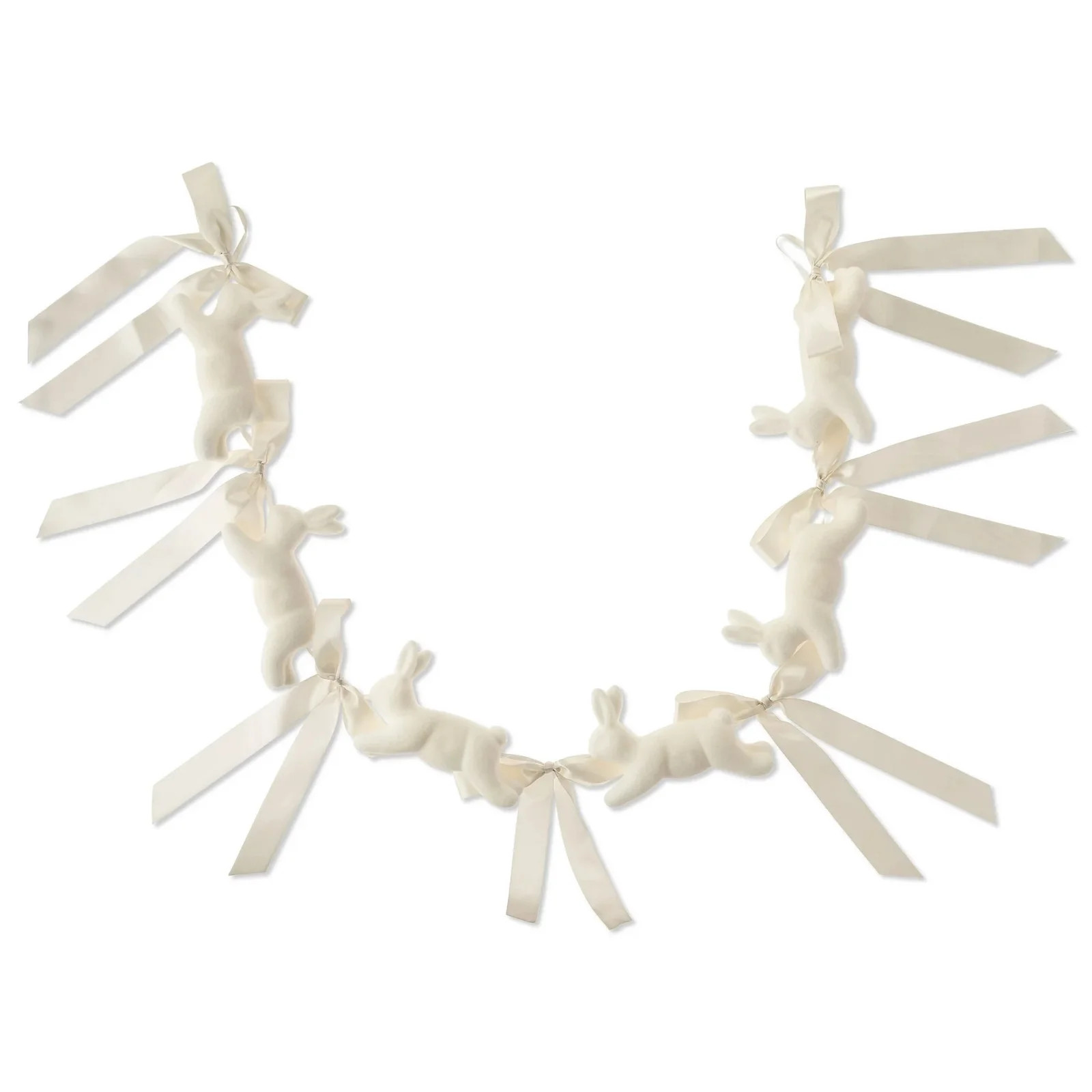 Bunnies and Bows Garland, Large Bow Garland Banner, White Flocked Easter Bunny Garland with Large... | Walmart (US)