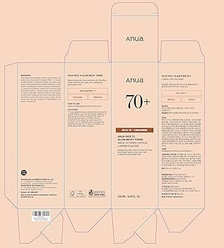 ANUA Rice 70 Glow Milky Toner 8.45 fl oz (250ml) - Hydrating and Brightening Face Toner with Rice... | Amazon (CA)