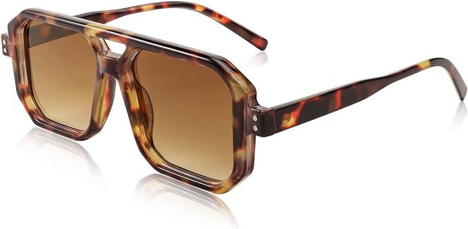 FEISEDY Square Aviator Sunglasses Men Women Retro Trendy 70s Aviator Sunglasses Plastic Frame B29... | Amazon (US)