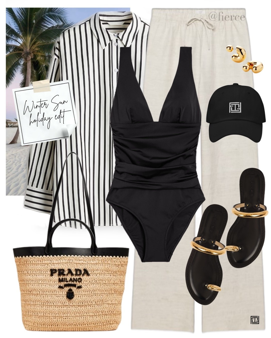Resort wear beach holiday Striped shirt linen drawstring trousers gold toe sandals black swimsuit 

#LTKswimwear #LTKeurope #LTKuk